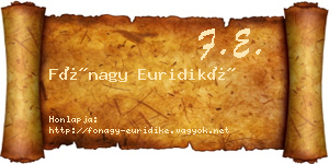 Fónagy Euridiké névjegykártya